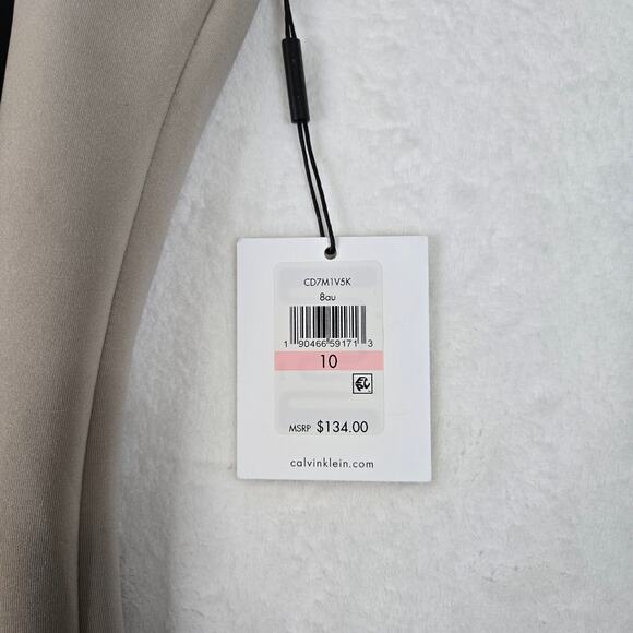 Calvin Klein Color Block Sheath Dress Womens 10 Knee Length Sleeveless 0679 - Picture 4 of 10